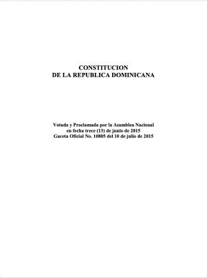 Constitución De La Republica Dominicana